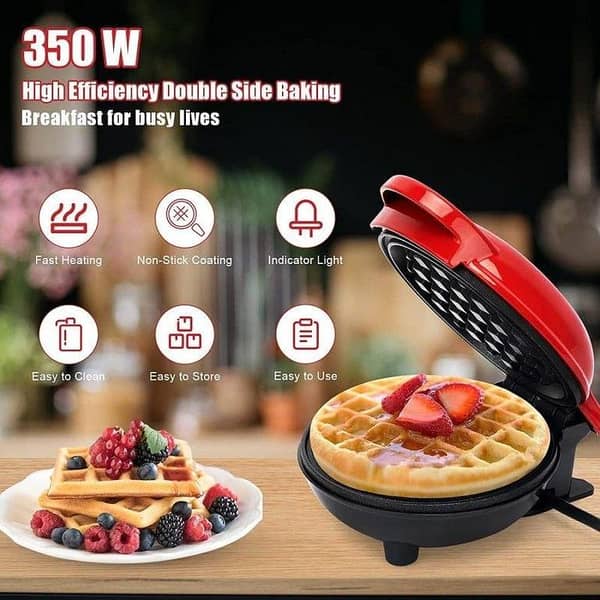 West Point 3-in-1 Electric Mini Waffle Maker and Sandwich Maker - Portable Non-Stick Waffle Iron for Quick Breakfasts