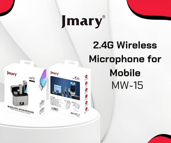 Jmary MW-15 Mobile Wireless Microphone with 2.4G Connectivity for iPhone Lightning