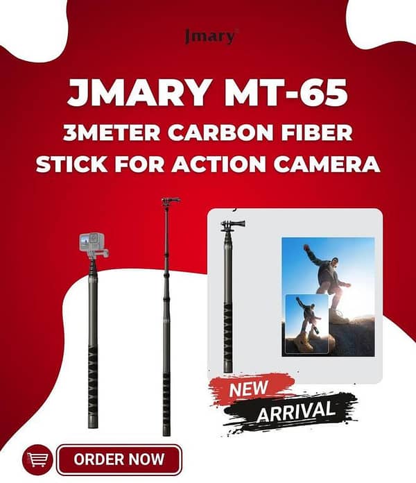 Jmary MT-65 Carbon Fiber Stick for Action Cameras - 3 Meters Long