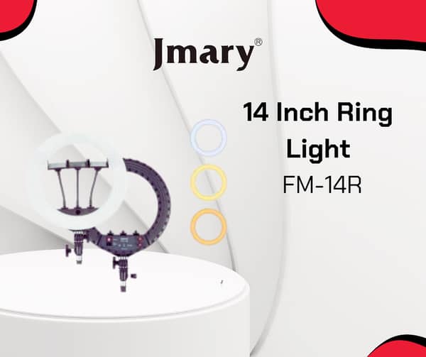 Jmary FM-14R 14-Inch Professional Ring Light with Remote Control, 34cm Size