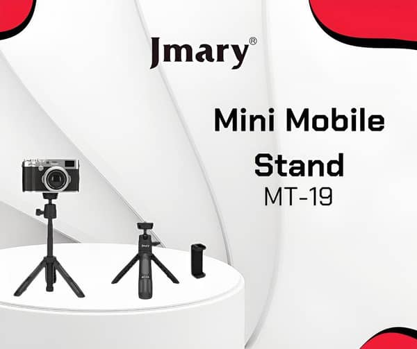 Jmary MT-19 Mini Portable Tripod Stand for Mobile Phones, DSLR, and Digital Cameras - Extendable Tabletop Design