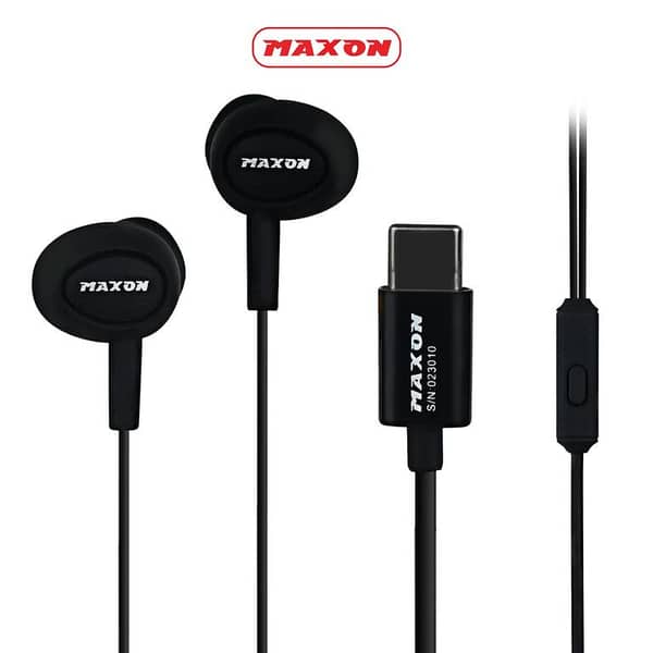 Maxon C-12 Type C Earphones with Woofer - High-Quality Sound for Music and Gaming - Compatible with All Type C Devices