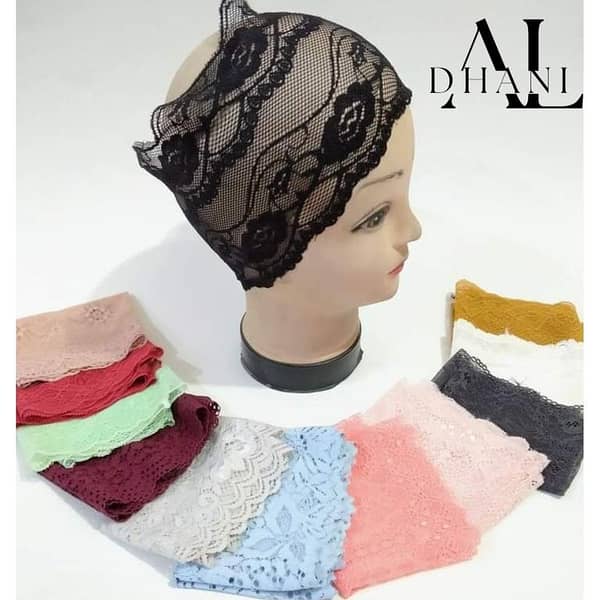 Aldhani Pack of 12 Casual Turban Hats for Girls - Net Band Style Hair Loss Cap