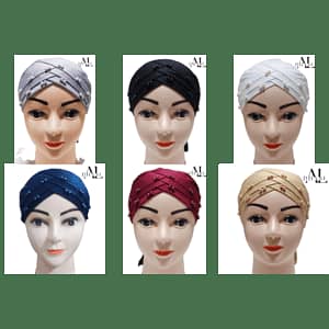 ALDHANI 3D Layered Bead Hijab Cap for Girls - Winter Headwear