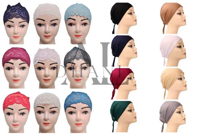 6 Net and 6 Cotton Hijab Caps for Women and Girls with Free Delivery