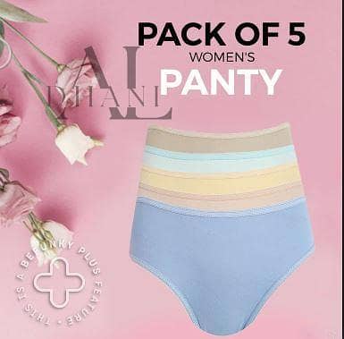 Set of 5 Multi-Color Cotton Panties for Women and Girls - Soft and Comfortable Underwear