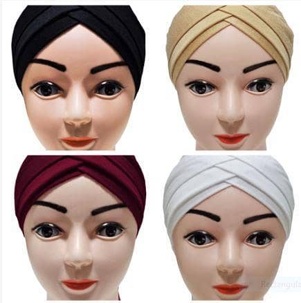 Black 3D Layered Hijab Cap - Pack of Underscarves for Secure Hijab Placement