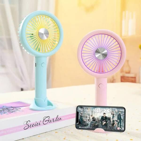 Lightweight USB Fashion Fan | Portable Design with Quiet Airflow | Long-Lasting Battery and USB Charging