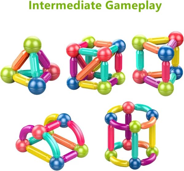 Magnetic Building Blocks Set for Kids - 36/42/64/25 PCS Magnet Balls and Rods, STEM Learning Toy for Children Ages 3+