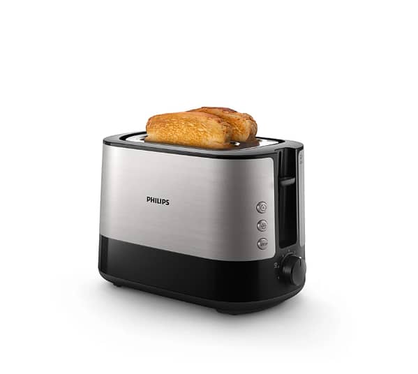 Philips HD2637/91 Viva Collection Toaster - Features Extra Wide Slots and Built-in Bun Warmer