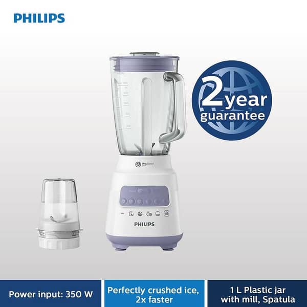 Philips HR2222/00 Blender - Efficient Food Preparation with ProBlend Crush Technology and 5 Speed Settings
