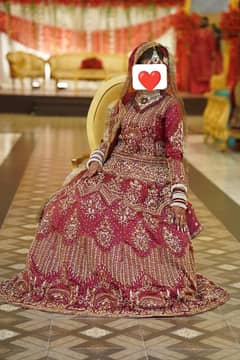 Bridal lehnga heavy work on rawsilk with 2 net duppata and one potlii