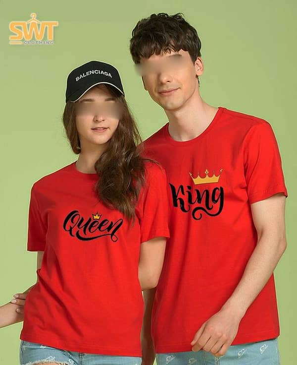 Pack of Two Summer T-Shirts for Couples - Trendy Printed Styles for Men and Women