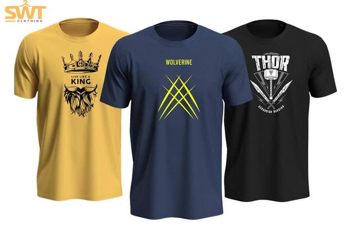 SWT Men's Pack of 2 Round Neck Half Sleeve T-Shirts in Black and White - Casual Style