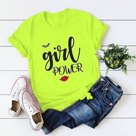 Women and Girl Printed Half T-shirt for Casual Wear