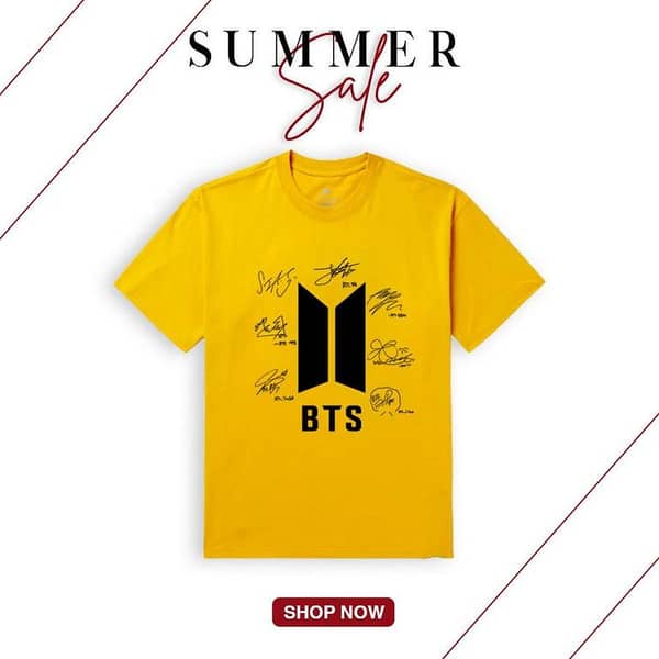 Summer Combed Cotton BTS Printed T-shirt for Women and Girls with Round Neck Design