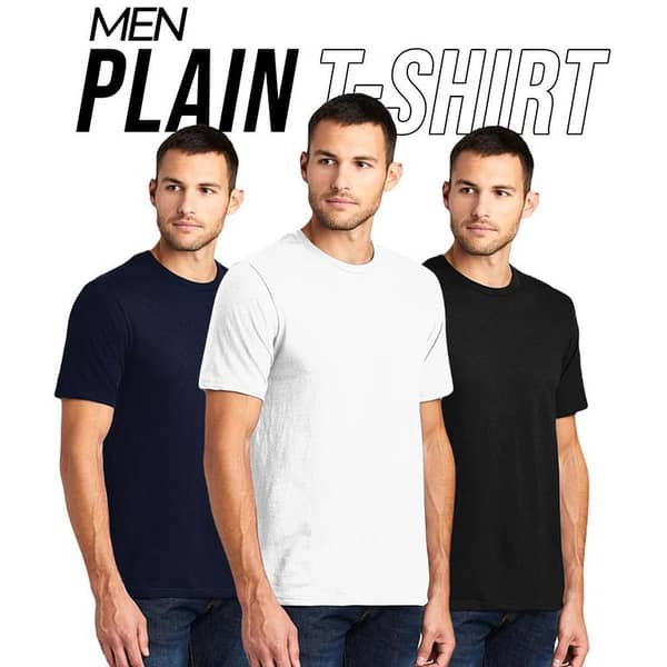 Men's Cotton T-Shirt Set: 2 Half Sleeve Tees with Crew Neck