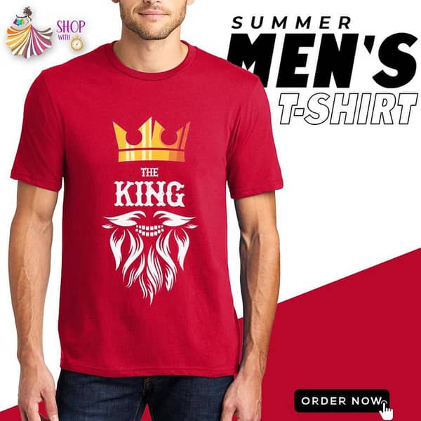 SWT King Beard Men's Half Sleeve Printed T-shirt - Fashion Basic