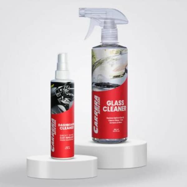 Carrera 2-in-1 Car Dashboard and Glass Cleaner Set - Includes 200ml Dashboard Cleaner and 500ml Glass Cleaner for Interior Care and Shine