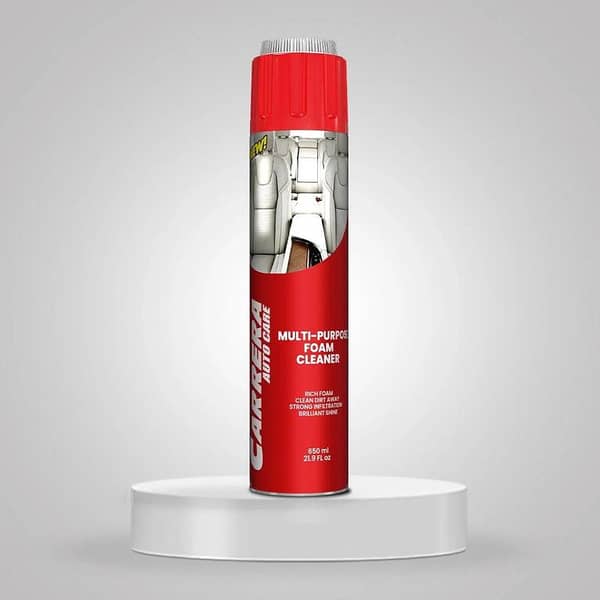 Carrera Foam Cleaner for Multiple Surfaces - 650ml Spray for Cars, Dashboards, Fabrics, Leather, and Carpets