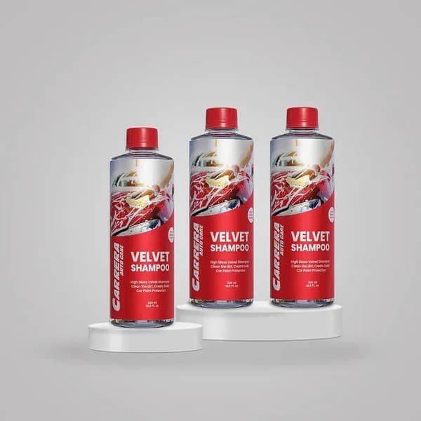 Carrera Car Shampoo with Free Microfiber Cloth - Professional 500ml Car Wash Liquid - Pack of 3 for Effective Vehicle Cleaning