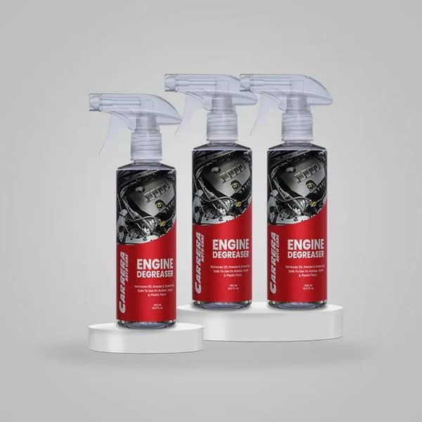 Carrera Engine Degreaser - 500ml Pack of 3 for Cars and Bikes - Effective Grease and Rust Remover - Includes Free Microfiber Cloth