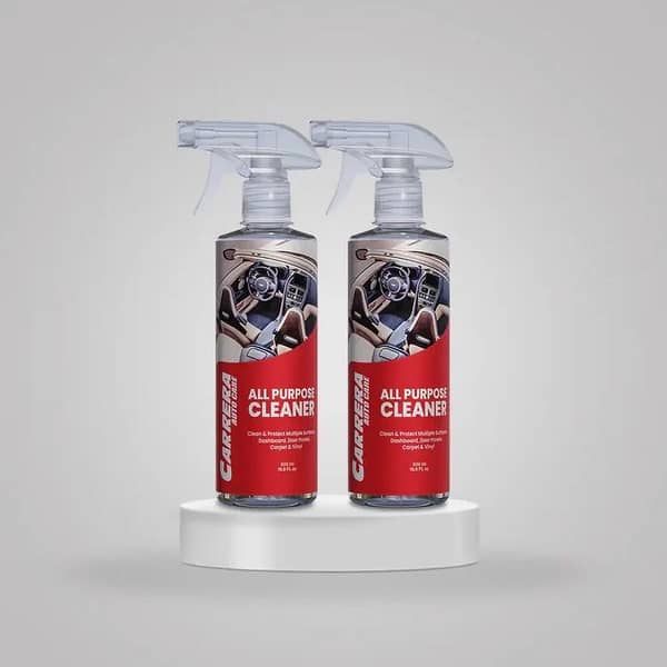Carrera Car Cleaning Kit - Includes 500ML Anti Dust Spray, Interior and Exterior Cleaner, and Microfibre Cloth - Pack of 2