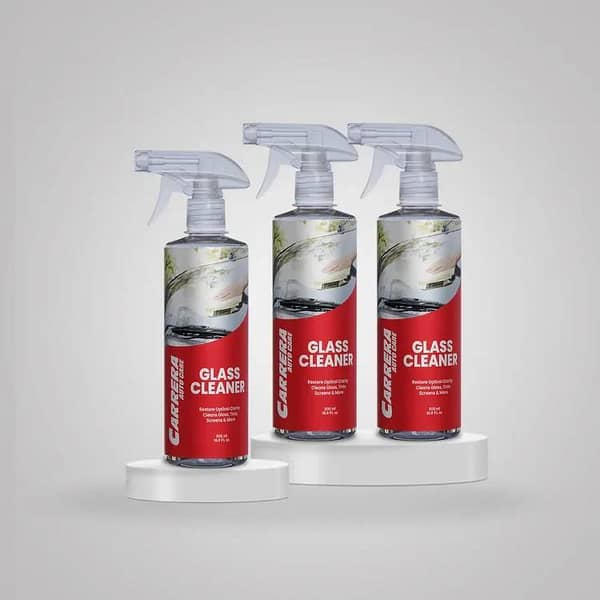 Carrera Glass Cleaner with Micro Fibre Cloth - All Purpose Car Cleaner - Anti Dust Spray 500ml - Pack of 3 for Sparkling Shine