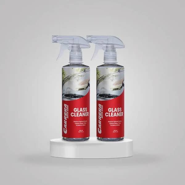 Carrera Glass Cleaner with Micro Fibre Cloth - 500ml Car Spray and All-Purpose Cleaner for Exterior Vehicle Care (Pack of 2)