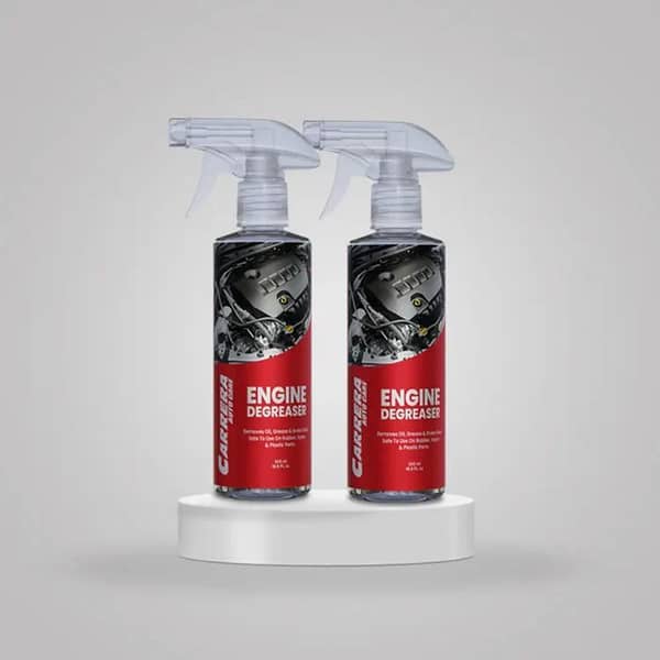 Carrera Engine Degreaser and Rust Remover - 500m Spray for Cars and Bikes - Includes Grease Cutter and Microfiber Cloth (Pack of 2)
