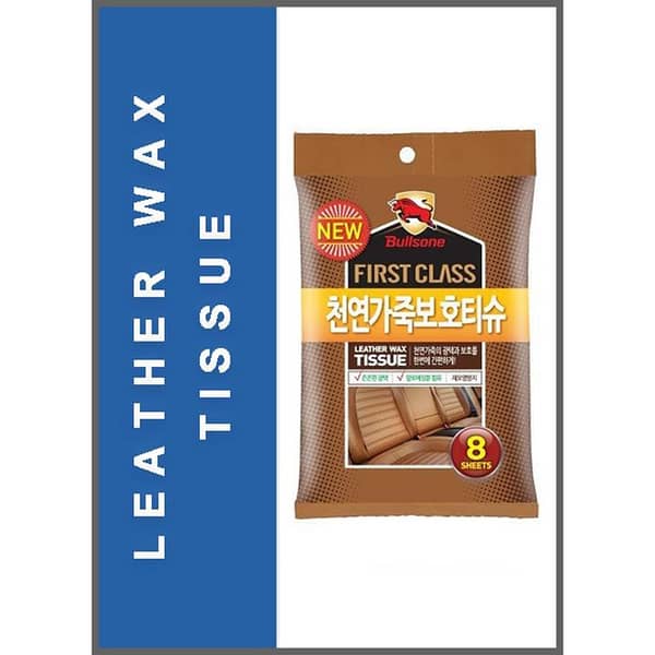Natural Leather Polish and Wax Tissue for Car Dashboard, Seats, Sofas, Shoes and Bags