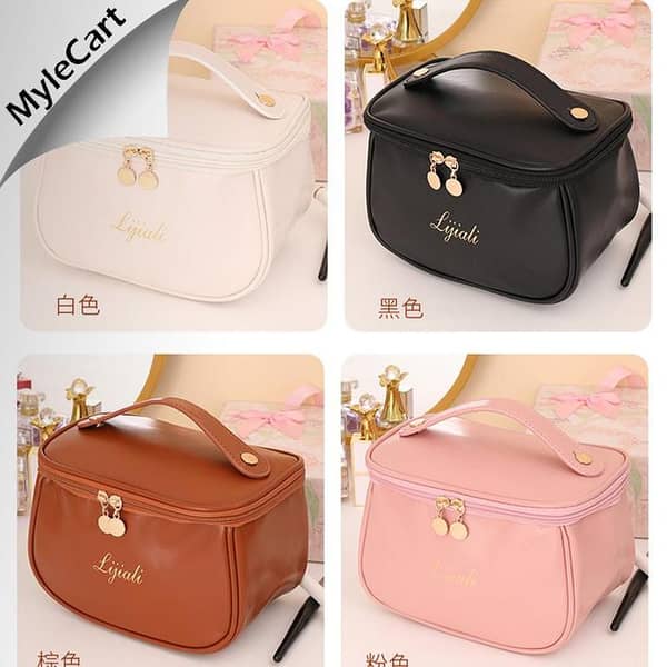 Mylecart Waterproof Makeup Storage Bag - Versatile Organizer for Makeup Brushes and Toiletries with Zipper for Travel - Cosmetic Brush Kit Pouch for Women