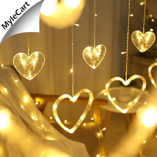 Mylecart 2.5M LED Moon and Star Curtain Lights for Christmas and Wedding Celebrations, featuring 138 LED Fairy Lights with 8 Lighting Modes
