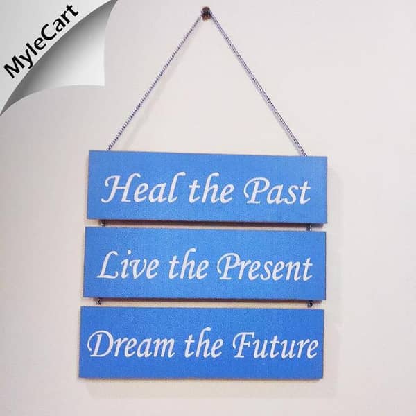 Mylecart 3-Step Wall Hanging Set: Inspirational Wooden Quotes to Enhance Your Home Decor