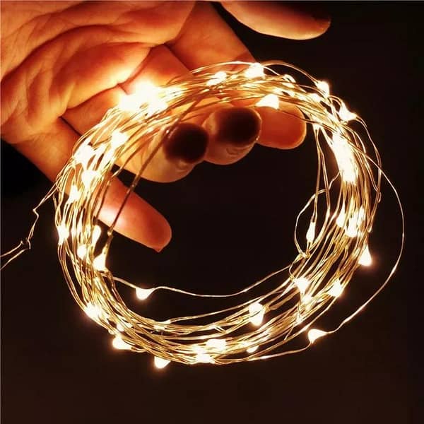 Battery Operated LED Copper Wire Fairy String Lights for Christmas, Indoor, and Wedding Decor - Warm Golden, 3-4 Meters Long