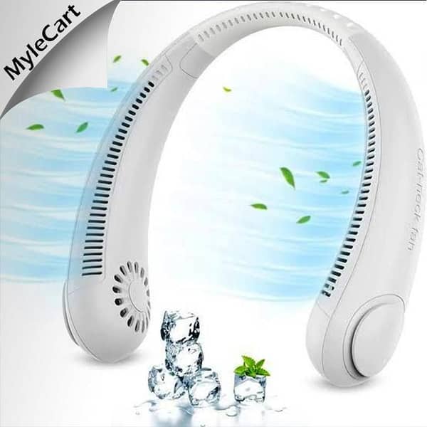 Myle Cart 360° Bladeless Neck Fan - Portable Hands-Free Cooling Device, Rechargeable Personal Fan