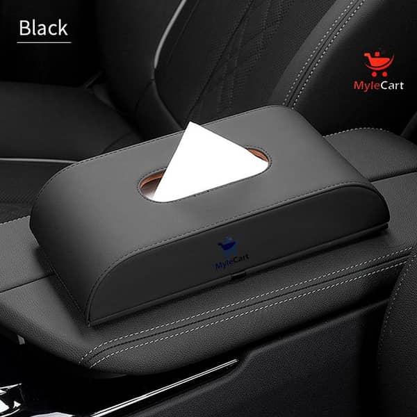 MyleCart PU Leather Tissue Box for Car Dashboard and Office Use