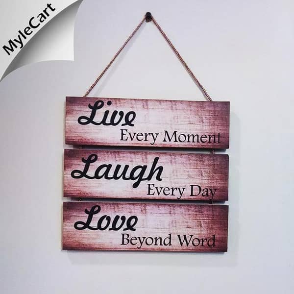 Mylecart Wooden Wall Hanging Plaques Set: Inspirational Quotes for Home and Office Decor