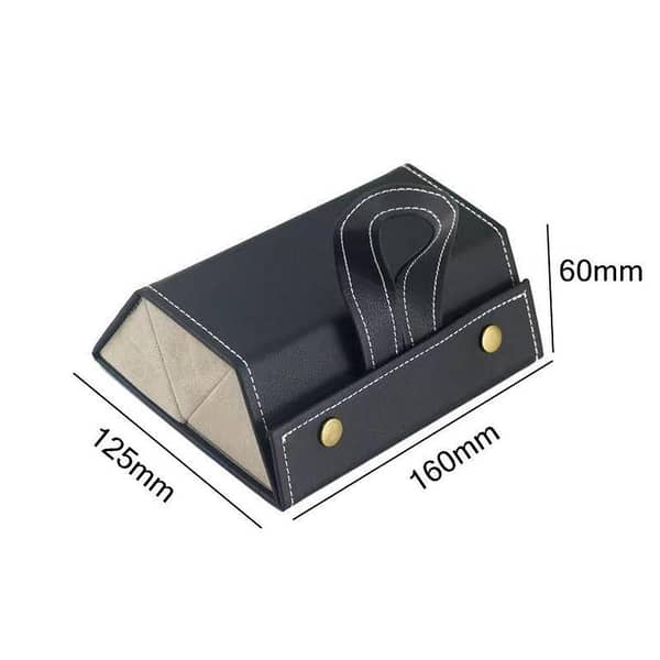 MyleCart Folding PU Leather Sunglasses Organizer with 3 Slots for Glasses Storage, Travel Case and Display Box