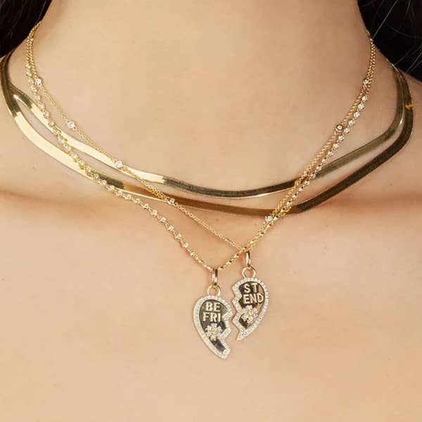 Matching Necklace and Bracelet Set for Best Friends – 2 Pcs Friendship Jewelry