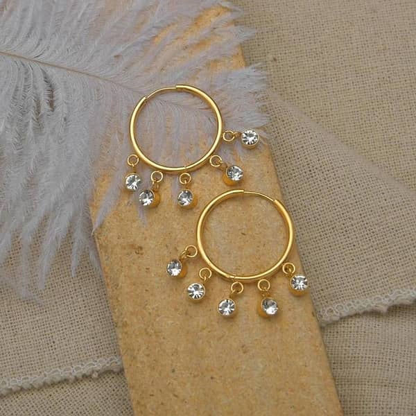 14K Gold Zircon Earrings for Women - Trendy and Elegant Jewelry