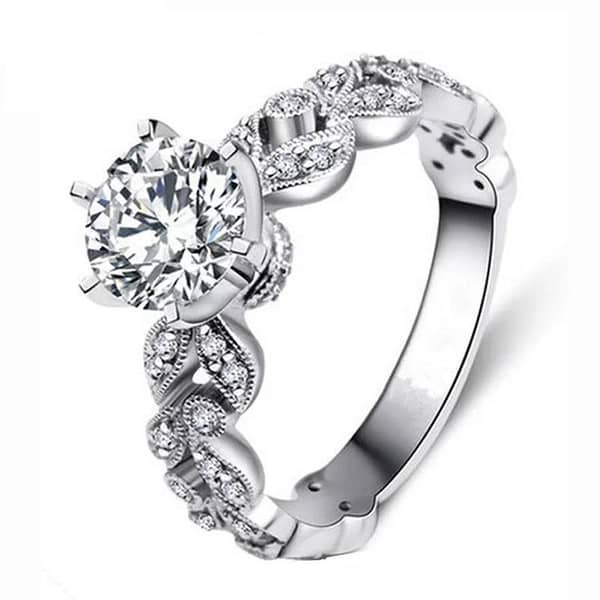 1.5 Carat Zircon Ring in Baroque Style for Women by Timeless Elegance