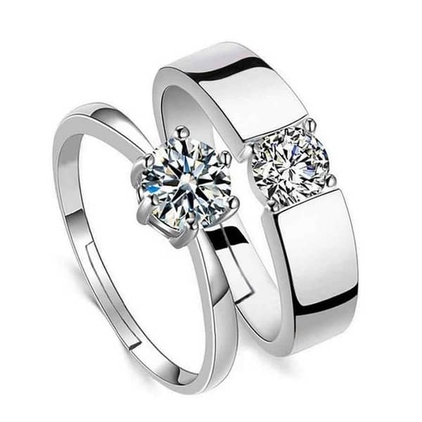 World Wide S925 Silver Promise Rings for Couples
