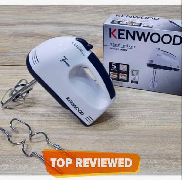 Kenwood HM-133 Electric Hand Mixer with 7 Speed Settings, Chrome Beater and Dough Hook for Baking