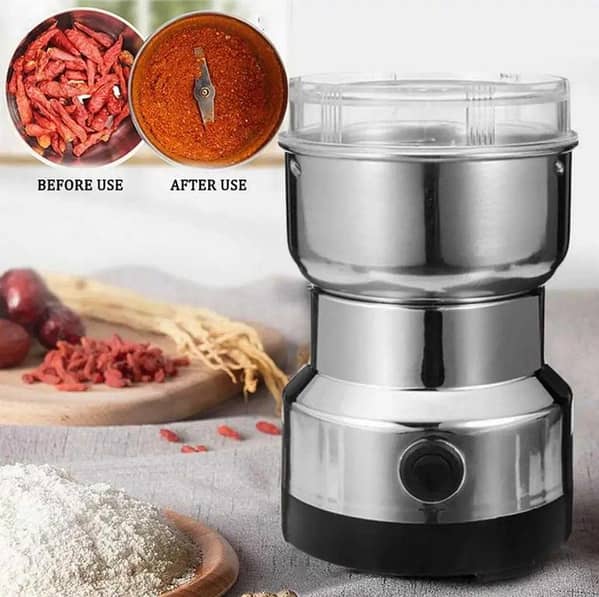 NM-8300 Mini Electric Grinder for Coffee Beans, Spices, and Masala - Stainless Steel, 220V