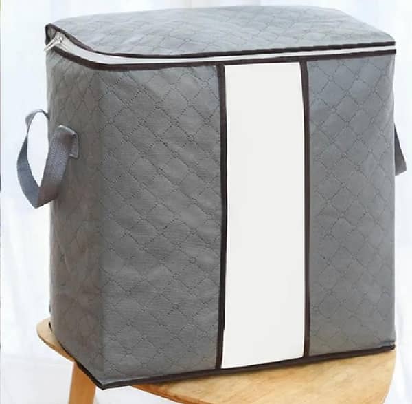 Large Folding Storage Box for Clothes and Blankets - Portable Bamboo Organizer