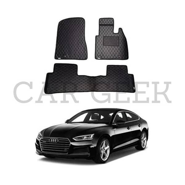 Audi A5 7D Flat Style Floor Mats - 3 Piece Set for 2017-2018 Models