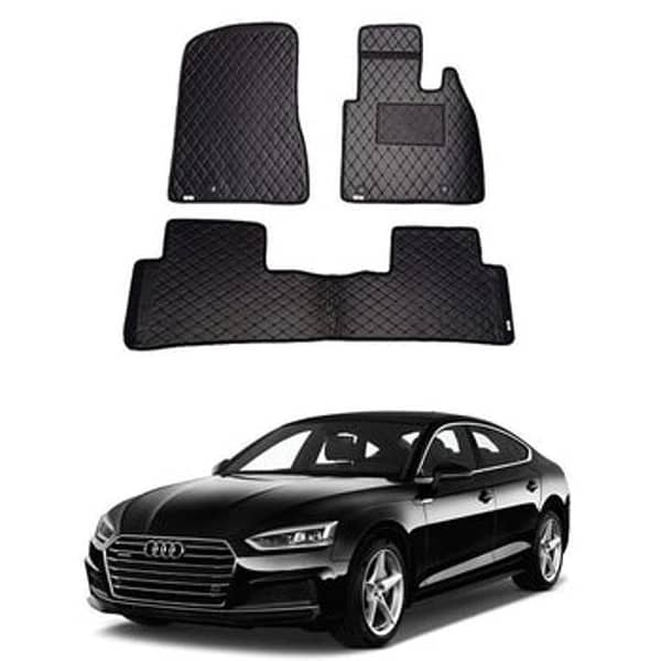 Car Geek® 7D Flat Style Floor Mats for Audi A5 (2017-2018) - Set of 3