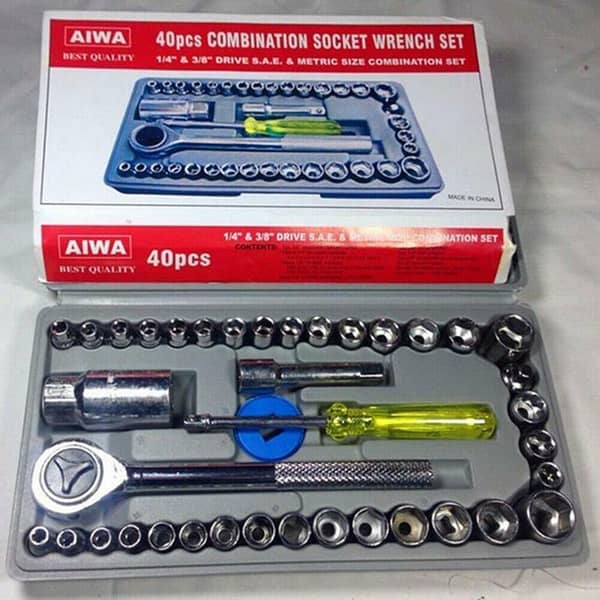 AIWA 40-Piece Socket Wrench Set - Combination Tools for Mechanics and DIY Projects