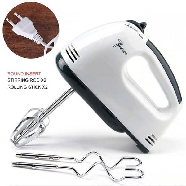 Unique Gadgets Electric Handheld Egg Beater Machine - Mixer with 5 Speed Settings for Cakes and Baking